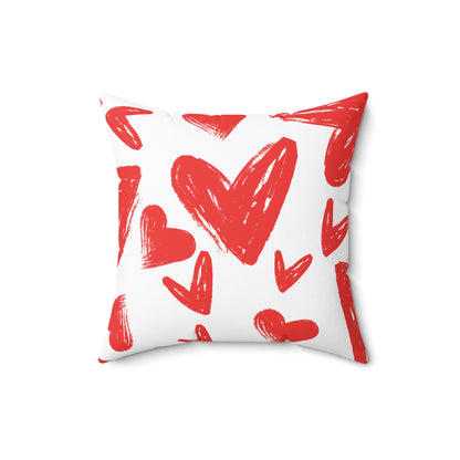 Heart Design Spun Polyester Square Pillow/ Valentine's Day Gift Pillow