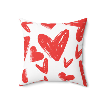 Heart Design Spun Polyester Square Pillow/ Valentine's Day Gift Pillow