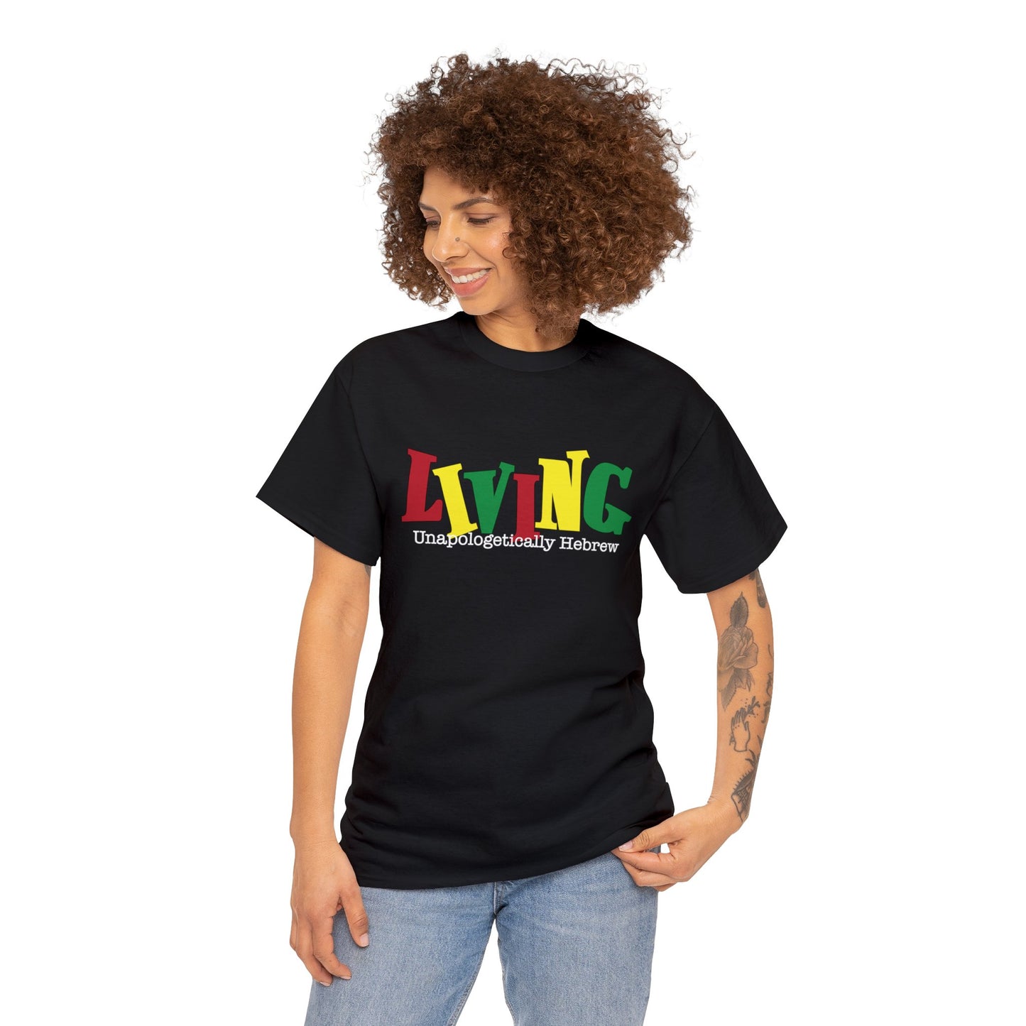 Adult "Living Unapologetically Hebrew" Unisex Heavy Cotton Tee