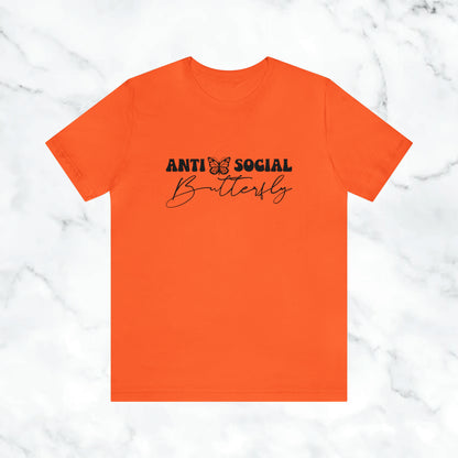 "Anti Social Butterfly" Unisex Jersey Short Sleeve Tee