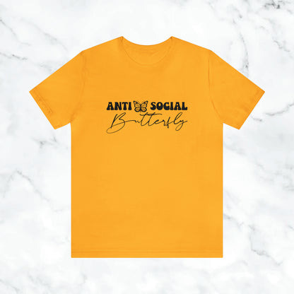 "Anti Social Butterfly" Unisex Jersey Short Sleeve Tee