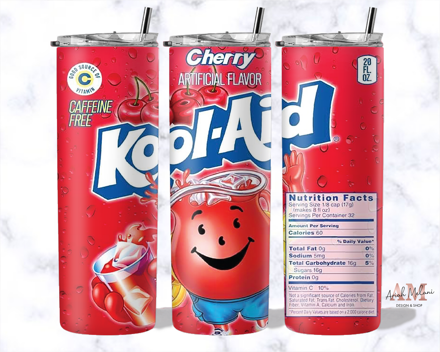 Cherry KoolAid Skinny Tumbler